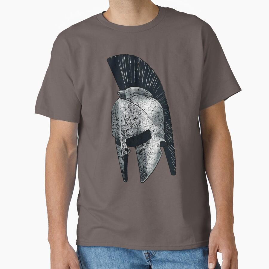 Spartan warrior helmet ancient greece this is sparta T Shirt for men Large size Adult tops S-6XL
