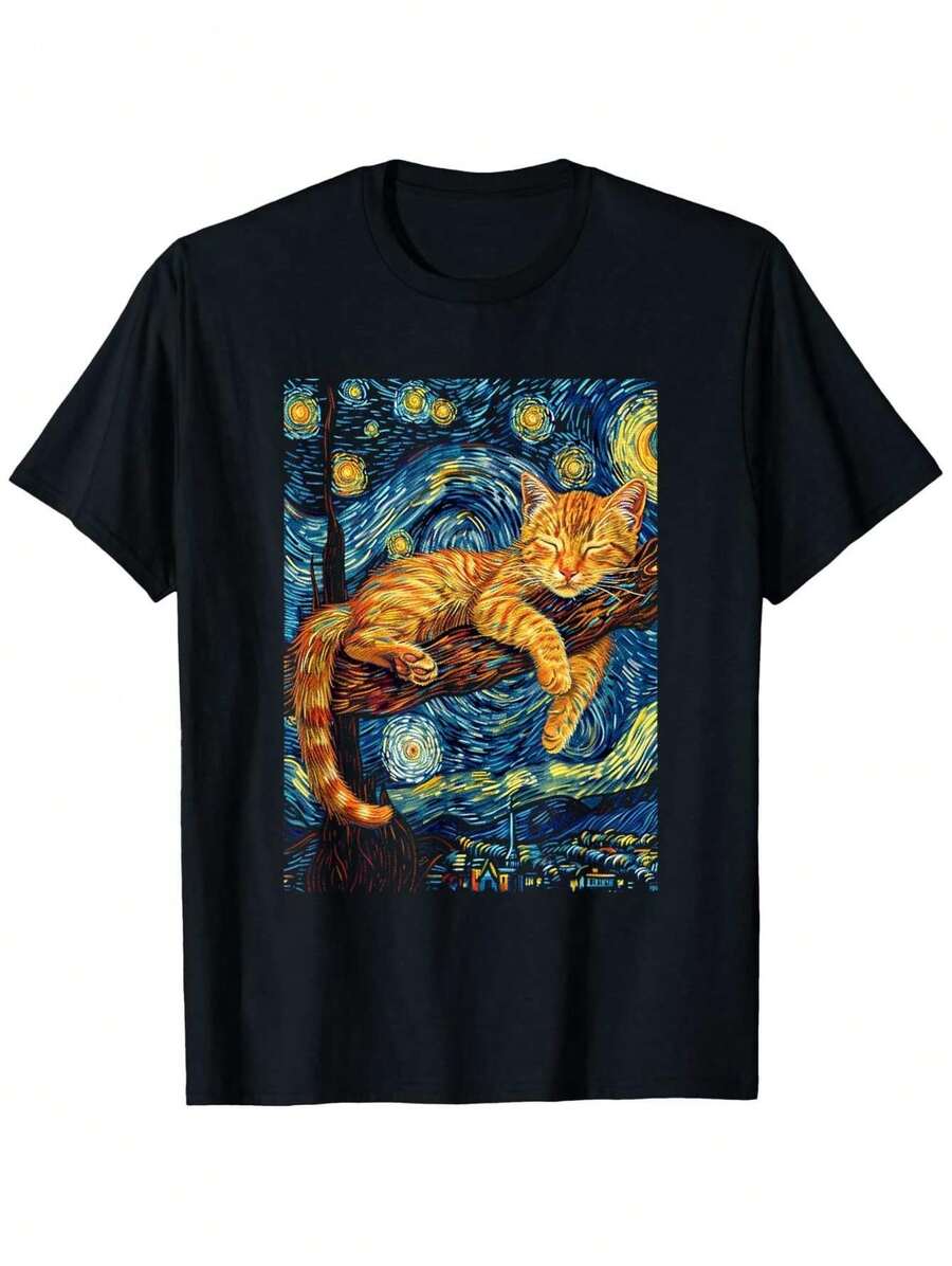 Unisex s Letter Print Round Neck Graphic T-Shirt S