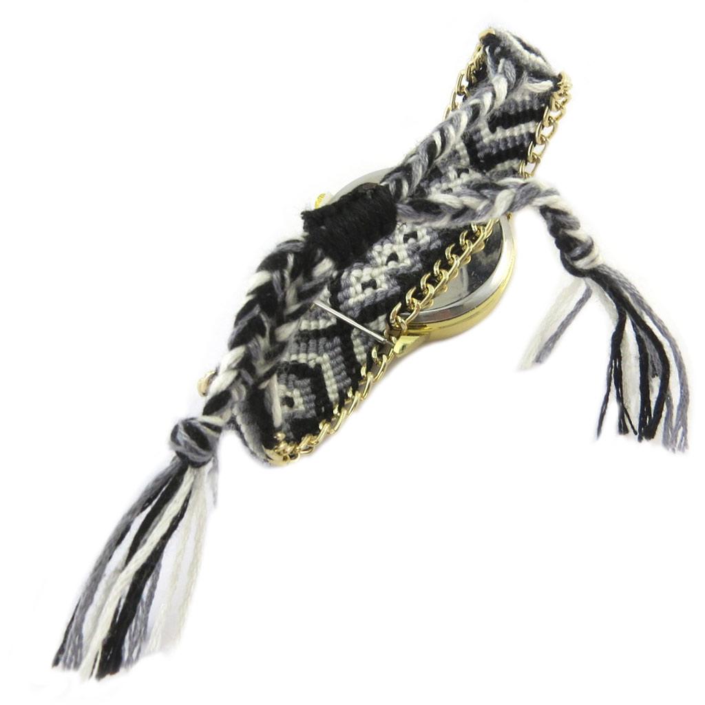 Les Trésors De Lily [P2723] - Designer Watch 'Boho' Black Grey Gold (Diamond)