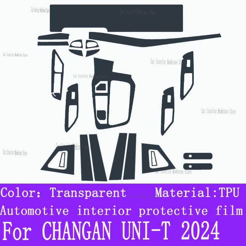For CHANGAN UNI-T 2024 Gearbox Panel Navigation Automotive Interior Screen Protective Film TPU Anti-Scratch Sticker
