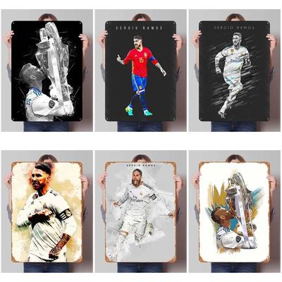 Sergio Ramos Metal Sign Sports Poster Room Decoration Man Cave Vintage Tinplate Sign Plaque for Wall Art Decoration Retro Home