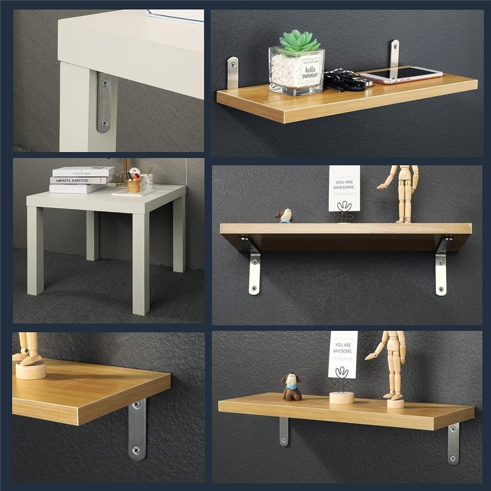 4 Heavy-duty Shelf Brackets, 4 Mm Thick, Suitable For Wall Mounting Shelves, 90-degree Angle Brackets, Suitable For Wood, Dimensions 150 Mm × 100 Mm