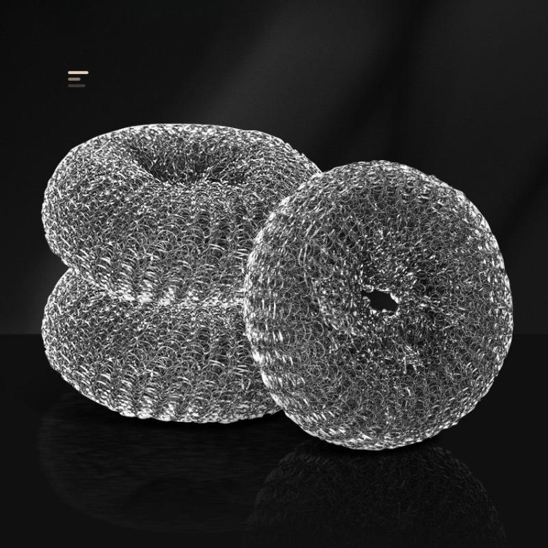 Spazzola per pentole in acciaio inossidabile da cucina con manici Spazzola per pentole in metallo resistente con sfera in filo per lavare i piatti Strumento per la pulizia di pentole e padelle in casa