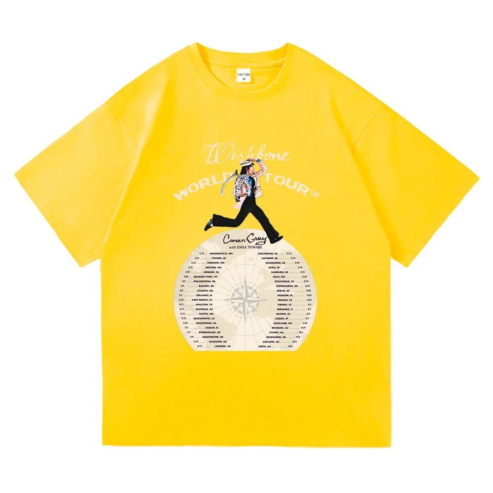 Hiphop Y2k Tops Conan Gray Wishbone World Tour 2026 T Shirt Fashion  Aesthetic Casual Vintage Casual Loose TShirt Unisex