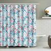 Floral Print Shower Curtain Waterproof Bathroom Decor Polyester Fabric Bath Towel for Home Decoration In Blue White Red Pink Col