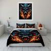 "Fire Skull Art Decor Set" Soft Skin-Friendly Bedding Set Includes 1 Duvet Cover And 2 Pillowcase Gift