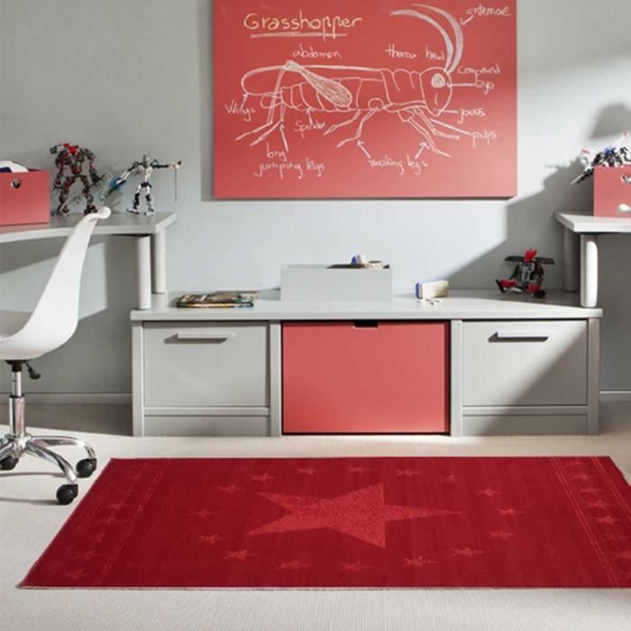 Tapis enfant - UN AMOUR DE TAPIS - BC FIRST START Rouge - 235x320 cm - Polypropylène