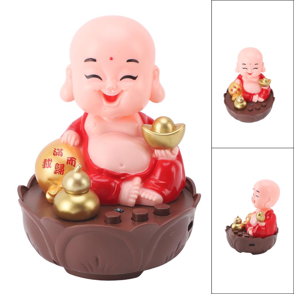 Glücklicher Buddha Statue mit Musik USB-Laden   Lautstärke Cartoon   Lachender Buddha Figur