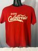 Delta Men Enjoy California Graphic T Shirt Red Large Crew Neck Short Sleeve Unisex T-Shirt