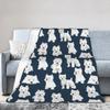 Westie Dog White Cute Animal Blankets Picnic Flannel Throw Blanket For Home Decor Warm Soft Custom Quality Bedspread Gift