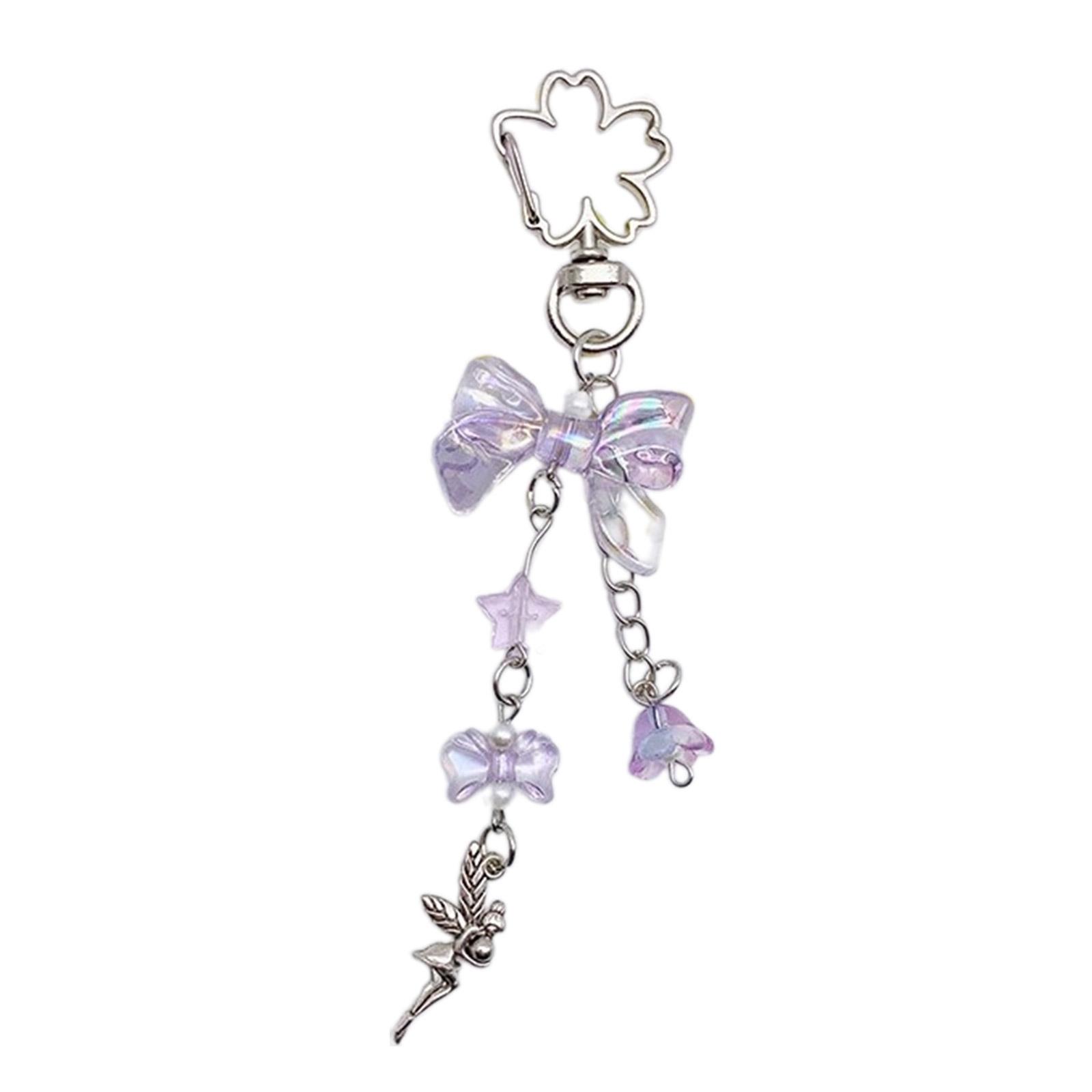 

Брелок ручной работы из бисера, бантик, звезда, сердце, луна, цветок, подвеска-брелок, милый шарм для телефонов и кошельков B