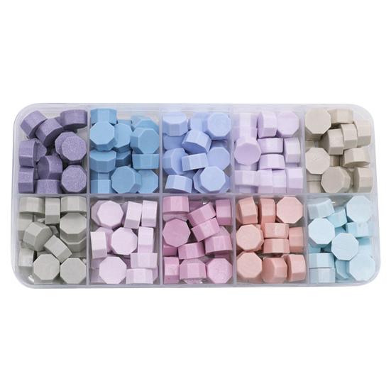 200Pcs Wax Seal Beads Beautiful Colors Easy-to-use Octagon Wax Beads for Invitations Card Envelope Gift Wrapping
