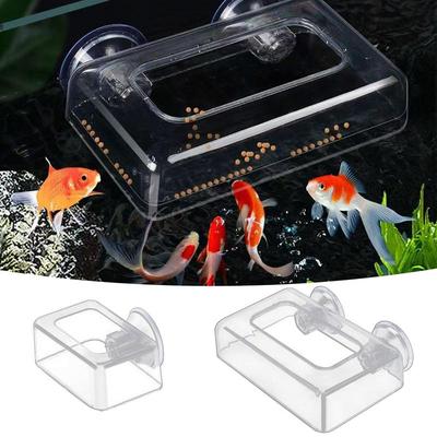 Acryl Fischfutterspender Aquarium Fütterungsring Aquariumstation Schwimmendes Futtertablett Zubehör mit Starken Saugnäpfen