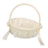 Wedding Flower Basket Elegant Lace Trim Flower Basket with Bow Decoration for Celebration Prop
