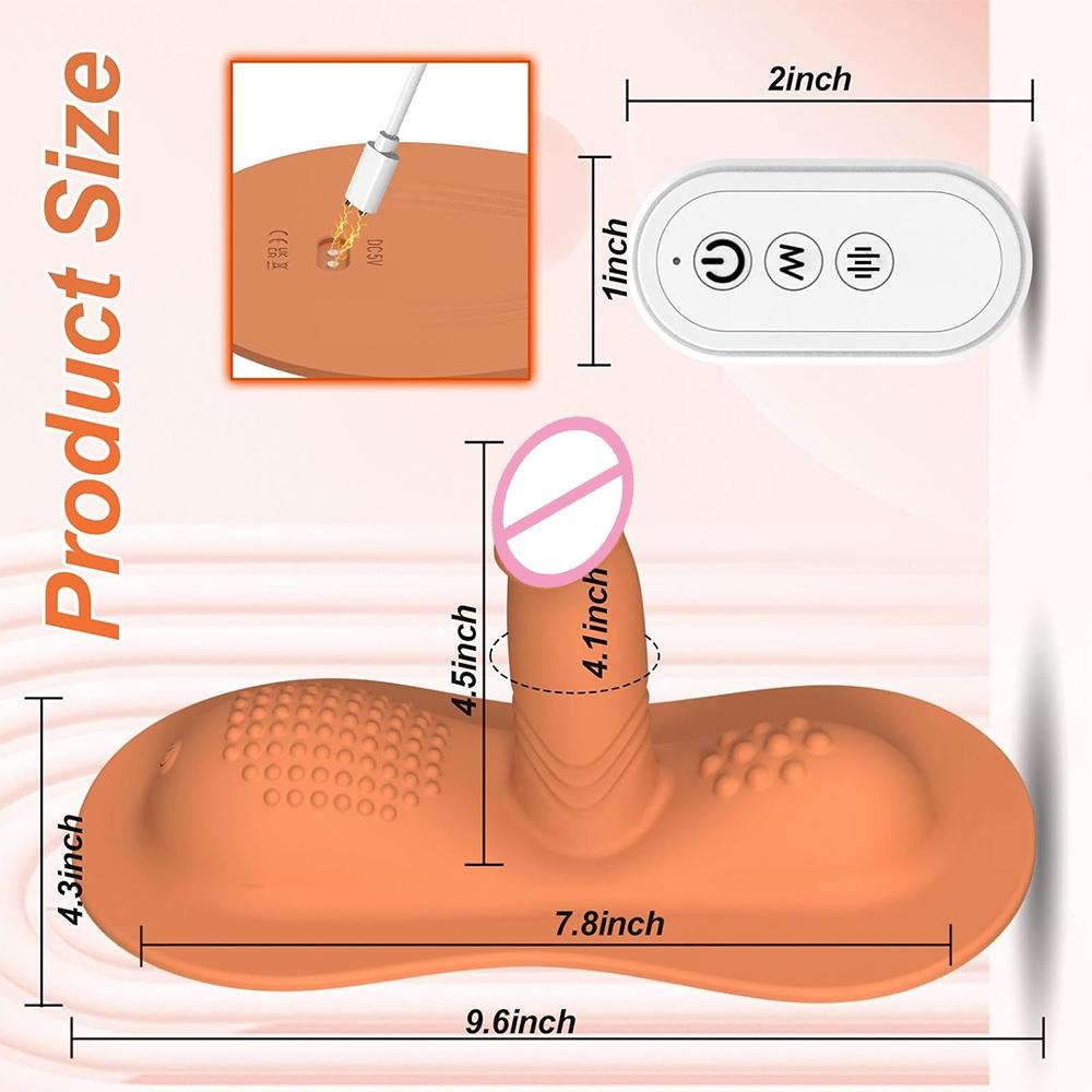 Remote Control Vibrator Dildo with 10 Vibrating Modes Big Sit and Ride Clit Anal G-Spot Double Stimulator Sex Toy for Women Men