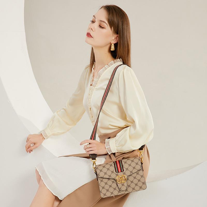 VEZFAA Taschen Damentaschen 2023 Neuer Stil Trendige Vielseitige Mode Umhängetasche Damen Bedruckte Schultertasche Damen Kleine Quadratische