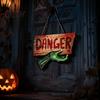 Striking Halloween Visual Effects Decoration Hanging Sign, Festive Party Wooden Decorative Plaque, Easy Modern Room Decorations Hang Decor for Indoor