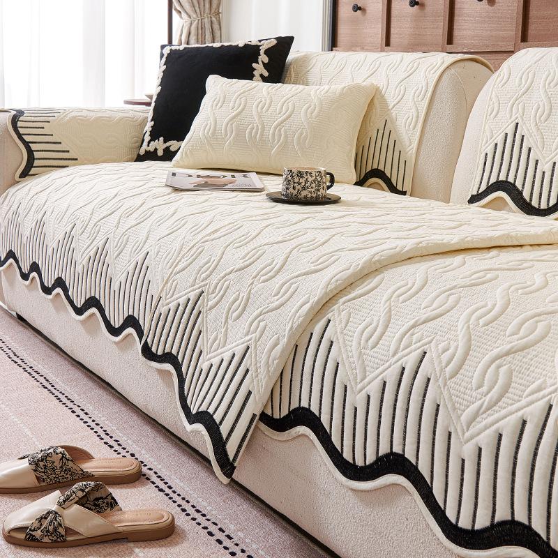 

Universal Polyester Fabric Non-slip Anti-dirty Cotton Cushion Sofa Cover Cover Solid Color Sofa Cushion All Seasons Home Decor 45X45cm pillowcase