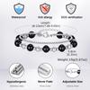 Stainless Steel Layered Bracelet for Men Boys,Metal Beads Natural Stone Bracelets,Hiphop Fashion Jewelry