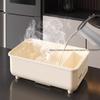Kitchen Drainable Dish Storage Box Multi-Functional Tableware Organizer with Lid Dust-Proof Bowl Rack for Plates Bowls Utensils