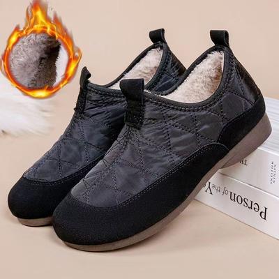 Winter New Women's Cotton Shoes Fleece Soft-soled Cotton Boots Fleece One-pedal Non-slip Thickened Warm Snow Boots