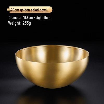 Uto 20cm Gold Edelstahl Rühr- & Salatschüssel Set