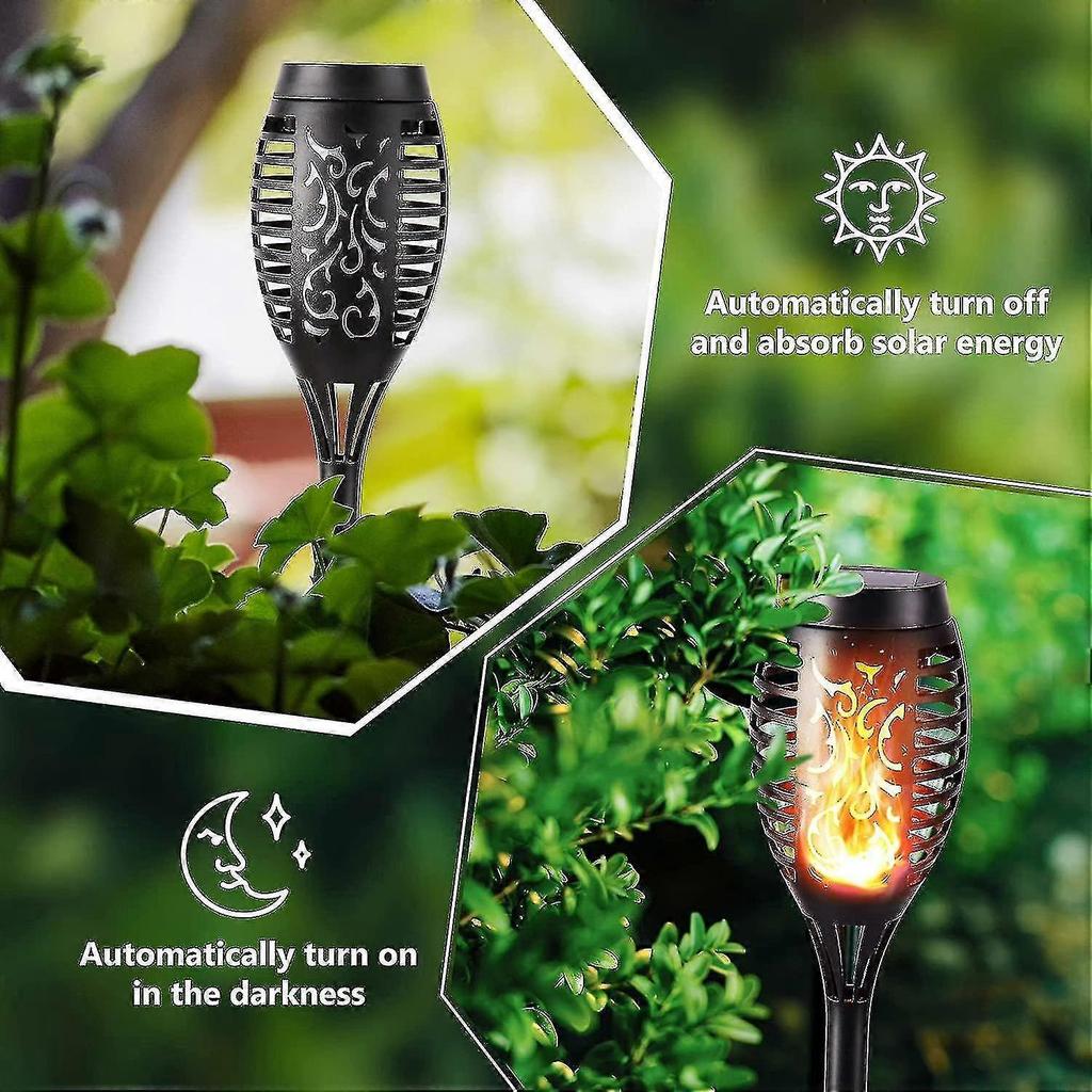 Outdoor Solar Flame Lights - 6 Pack Waterproof Solar Torch Light, Solar Flickering Flame Light For Decor, Garden, Patio, Paths