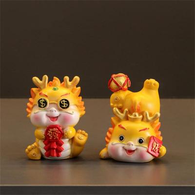 Doll Unique Design Festive Holiday Decoration National Trend Figures Charming Design Eye-catching Dragon Statue Car Ornaments
