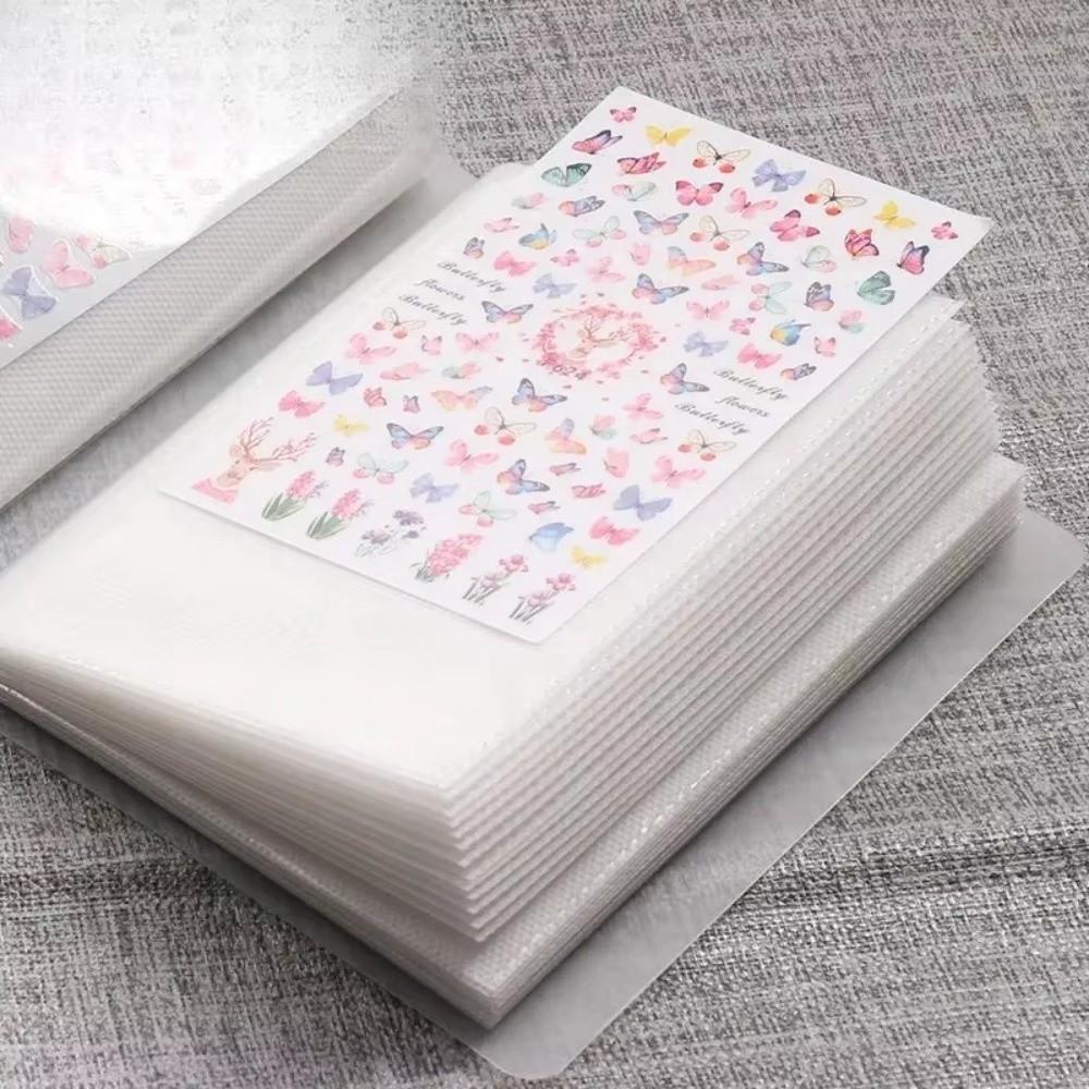 Blank Page Design Transparent Sticker Storage Book  Collecting Nail Stickers