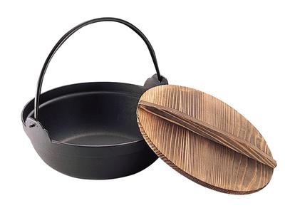New Ikenaga Iron Works "Living with Iron" S Iron Pot with Wooden Lid, 18cm, IH Compatible, Gift Wrapping Available