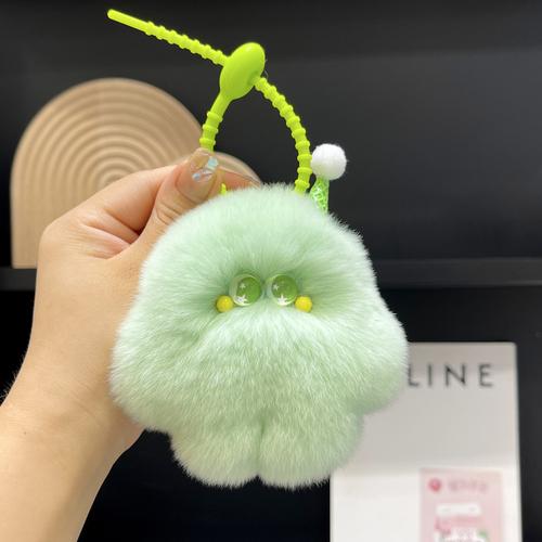 

Милый настоящий мех кролика выдры, мороженое, глупый автомобильный брелок, кулон, сумка с помпоном, подвесной подарок