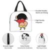 Crayon Insulated Lunch Bag with Clasp Bento Cooler Bag with Soft Cooler Bag Shin-chan Closure, Black, Box, Insulated, Zipper, Compact, Bag, Tote/Eco