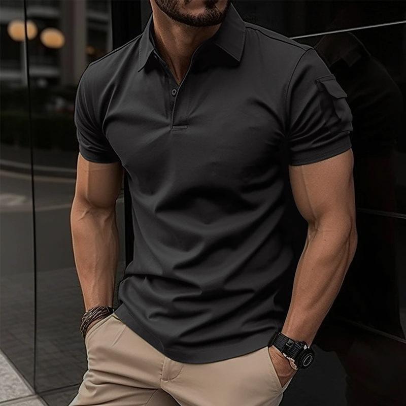 Summer Men's POLO Shirt with Lapel Buttons
