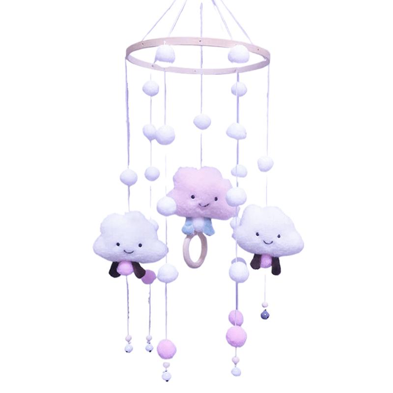 

Детский мобиль Подвесной колокольчик на кроватку Новорожденные Детский колокольчик Ветер Детская комната Мобиль-облако Колокольчик ветра для детской кроватки розовый