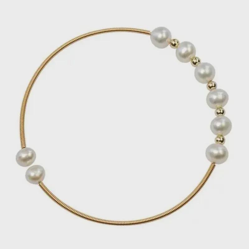 Irregular Freshwater Pearl Bracelet: Elegant Handmade Jewelry for Women