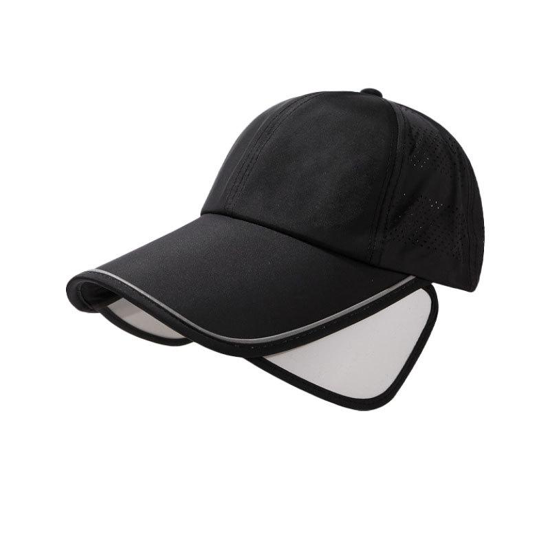 Long Wide Brim Sunscreen Baseball Cap Women's Summer Thin Quick-Drying Retractable Shade Cap