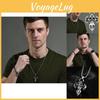 Vintage Schädel Kreuz Titanstahl Halskette für Herren Einzigartiger Hip Hop Street Style Schmuck