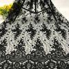91*130cm Sequin Tulle Lace Fabric High Quality Groom Nigerian Embroidery African Lace Fabric For Diy Sewing Evening Party Dress