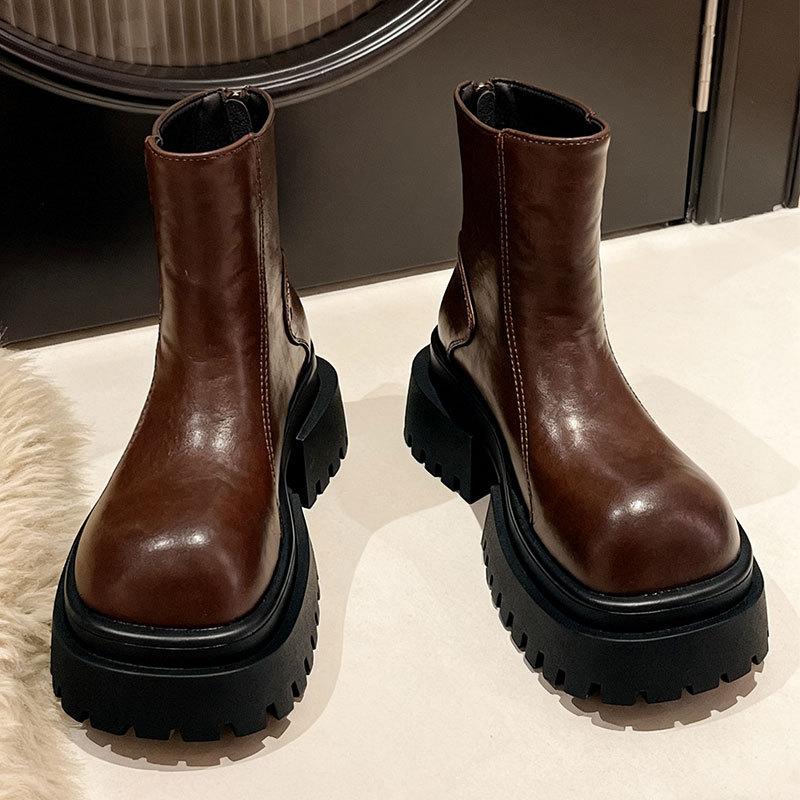 

Женские зимние ботинки Мартина новые, с большой головой, бархатные, на толстой подошве, маленькие ботинки Челси, короткие хлопковые ботинки-локомотивы 38