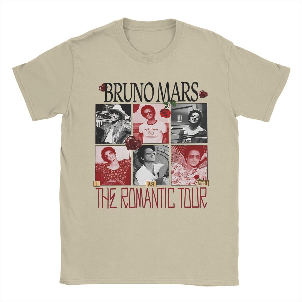 The Romantic Tour Bruno Mars 2026 TShirt Unisex Awesome Pure Cotton Tees Round Neck Short Sleeve T Shirts Summer Clothing