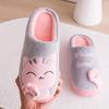Cozy Cartoon Cat Slippers for Couples, Non-Slip Furry Winter Indoor Shoes with Soft TPR Sole, Faux Cover Upper, Perfect for Men and Women