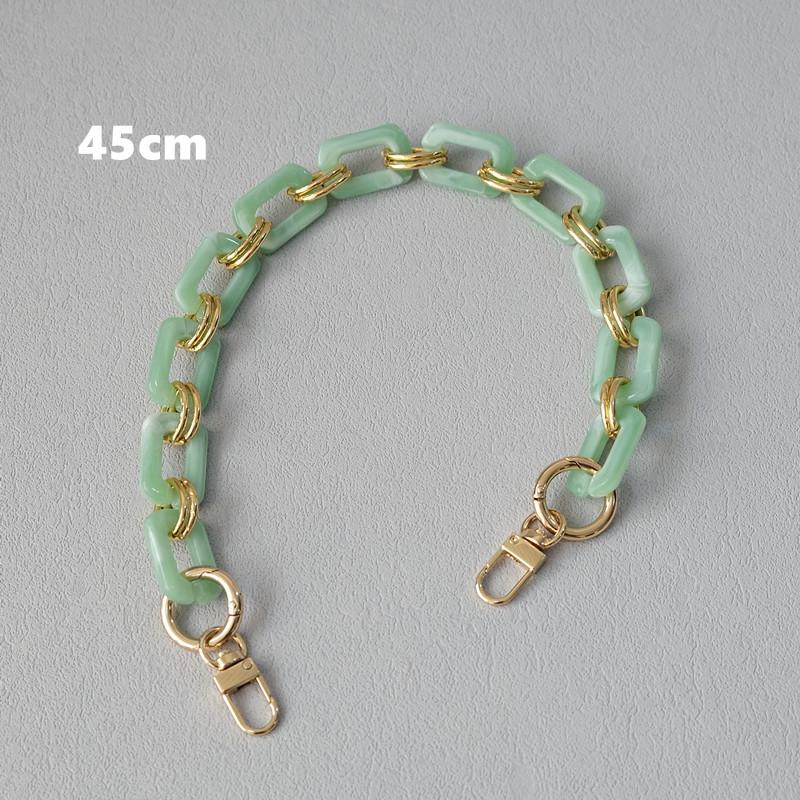 

Новая модная женская сумка, аксессуар, съемная сменная цепочка, однотонный квадратный акриловый роскошный ремень, женская цепочка на плечо с ручкой 45CM зелёный