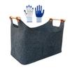 Firewood Bag with Wooden Handles Large Capacity Water Resistant Foldable Design Firewood Holder Portable Log Carrier Tote Bag