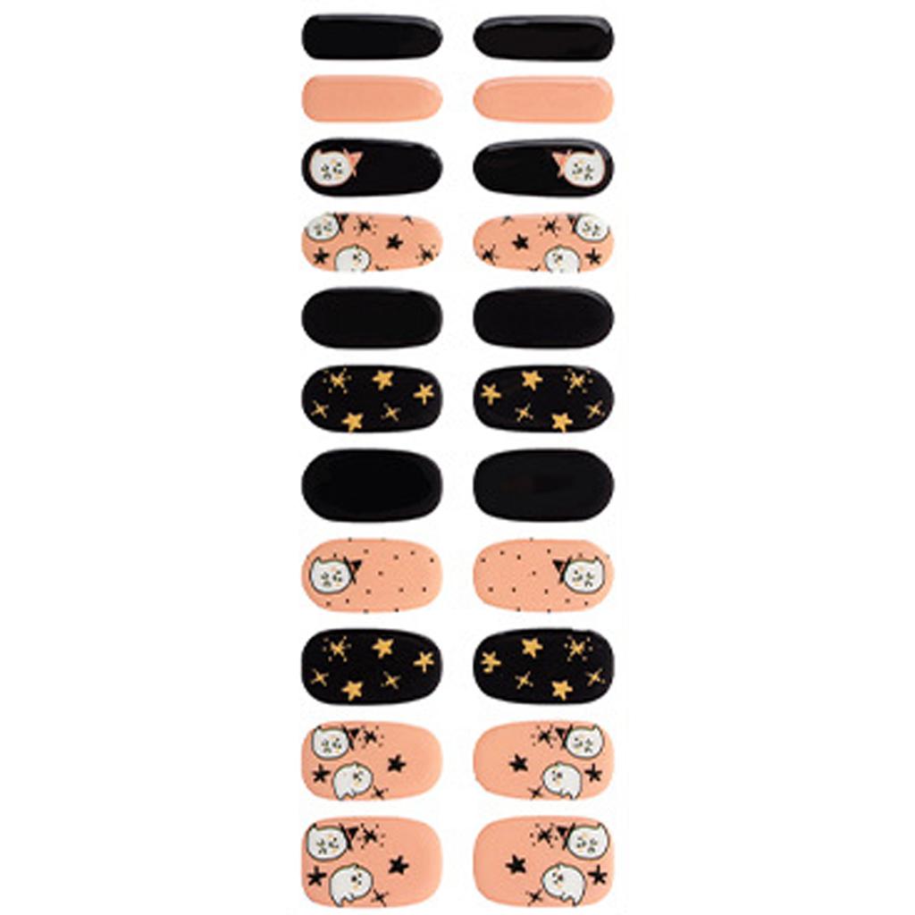 Halloween Nails Stickers Nails Polish Strips Semi Cured Gels Nails Strips Manicures Stickers Full Nails Wrap for Woman