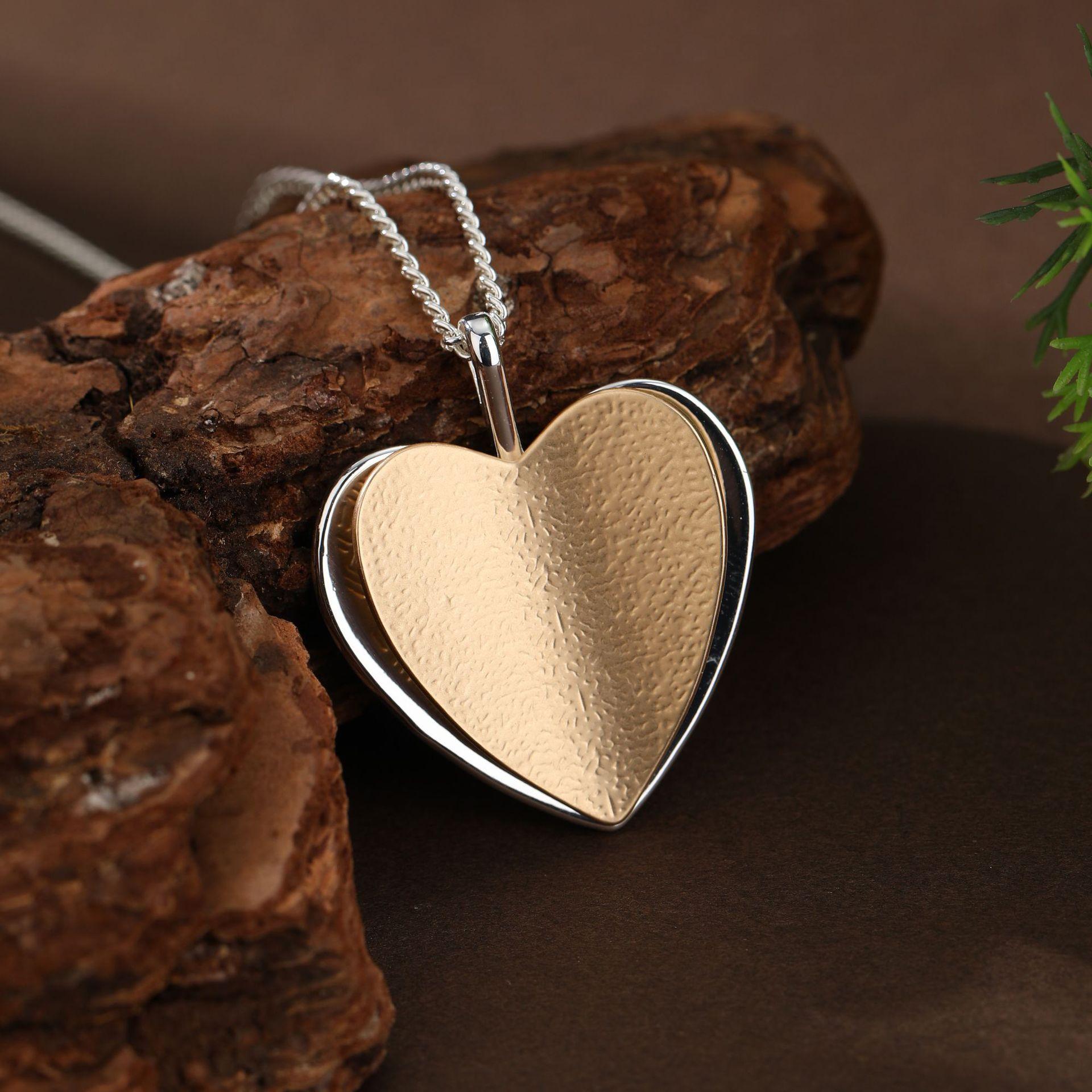 

New geometric stacked love necklace, women s high-end matte bright love versatile necklace