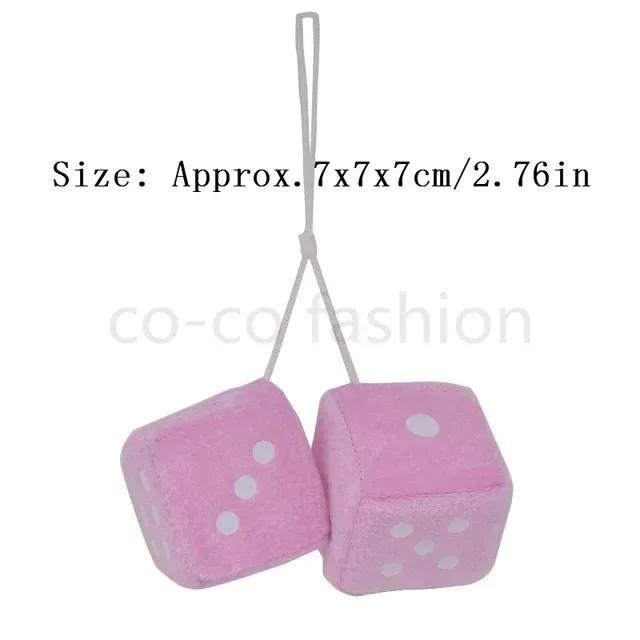 Car Plush Dice Pendant New Year Dice Velvet Dice Model Auto Rear View Mirror Pendant Cubes Decoration Cars Styling Parts Amagi