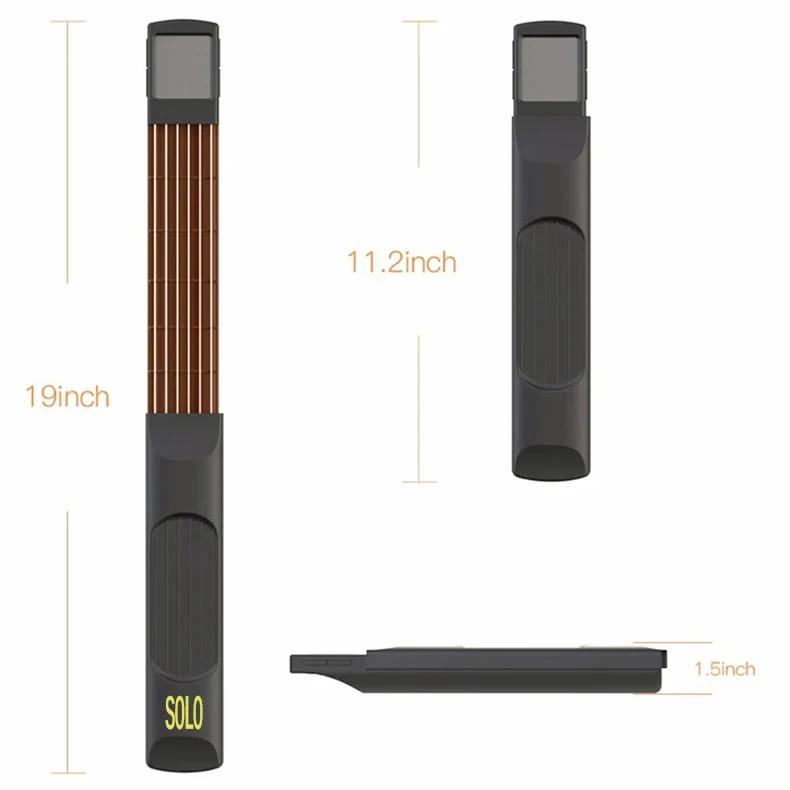 Pocket Guitar Chord Practice Tool Portable Guitar Neck for Trainer Beginner W/a Rotatable Chords Chart Screen