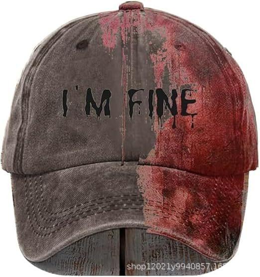 2025 New 3D Print Halloween Baseball Cap, 100% Cotton Sun Hat for Outdoor Sports Men Women