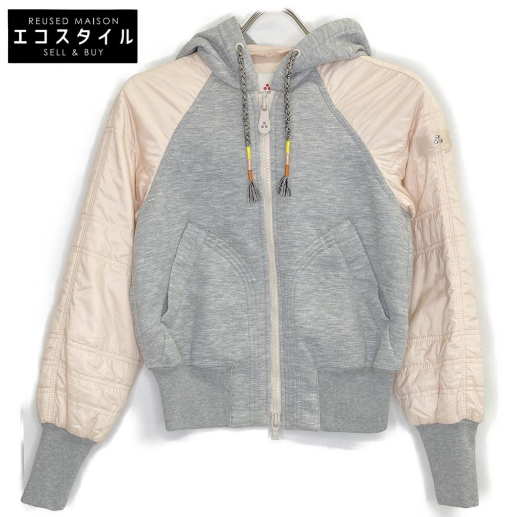 PEUTEREY PED3133 Grey X Pink Down Switch Parka Tops 38 Gray/PinkUsed