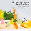 10Pcs Animal Food Picks Mini Forks, Cute Fruit Fork Bento Box Bento Accessories for Lunch Box Decoration